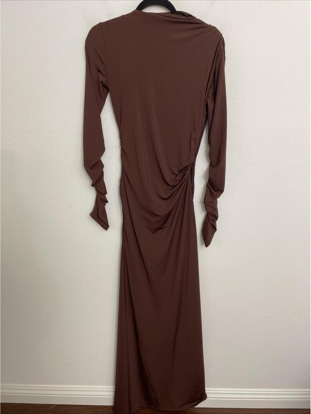 SEROYA Kim Maxi Long Sleeve Dress in Merlot size medium $298msrp - Picture 6 of 6